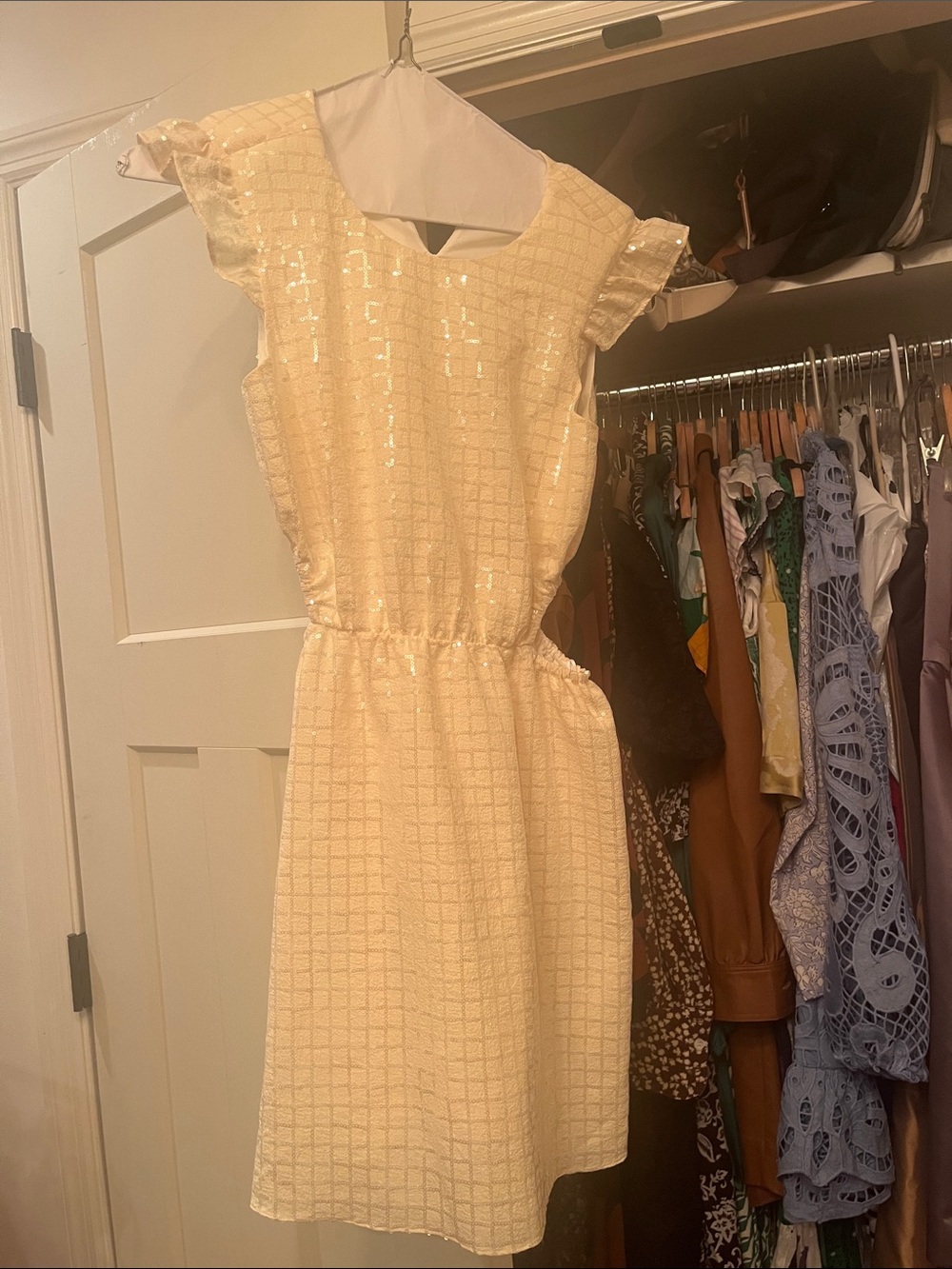Amanda Uprichard Yellow Sequin Mini Dress